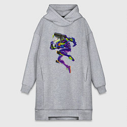 Женское худи-платье Био-робот евангелион 01, цвет: меланж