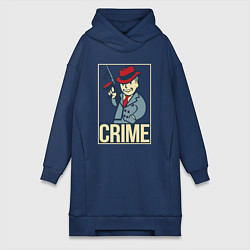 Женское худи-платье Vault crime, цвет: тёмно-синий