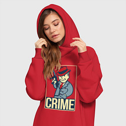 Женское худи-платье Vault crime, цвет: красный — фото 2