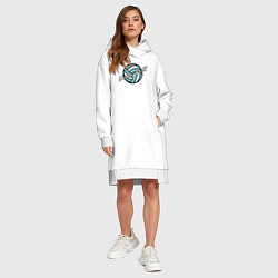 Женское худи-платье Azure volleyball, цвет: белый — фото 2
