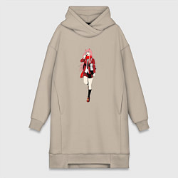 Женское худи-платье Студентка Зеро Ту, цвет: миндальный