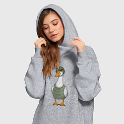 Женское худи-платье Гусь воин, цвет: меланж — фото 2