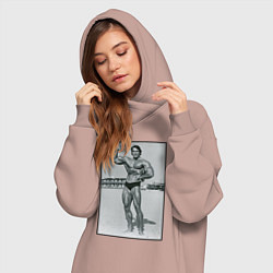 Женское худи-платье Mister Schwarzenegger, цвет: пыльно-розовый — фото 2