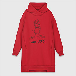 Женское худи-платье Bart hellboy Lill Peep, цвет: красный