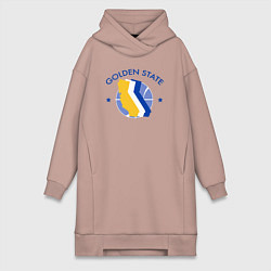 Женское худи-платье Golden State stars, цвет: пыльно-розовый