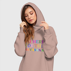 Женское худи-платье Шавасана моя любимая поза, цвет: пыльно-розовый — фото 2