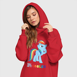 Женское худи-платье Крутая Рейнбоу Дэш, цвет: красный — фото 2