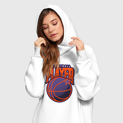 Женское худи-платье Баскетболист, цвет: белый — фото 2