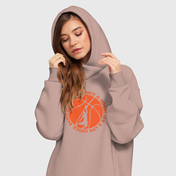 Женское худи-платье Баскетбол это выбор жизни, цвет: пыльно-розовый — фото 2