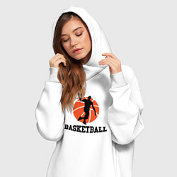 Женское худи-платье Баскетбольный стиль, цвет: белый — фото 2