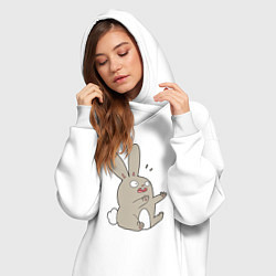 Женское худи-платье Funny bunny, цвет: белый — фото 2