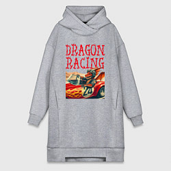 Женское худи-платье Dragon cool racer - ai art, цвет: меланж
