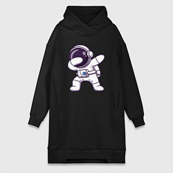 Женское худи-платье Космонавт dab, цвет: черный
