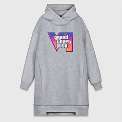 Женское худи-платье Grand theft auto VI, цвет: меланж