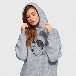 Женское худи-платье Сталин в профиль, цвет: меланж — фото 2