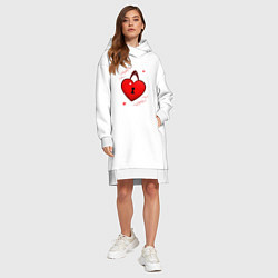 Женское худи-платье Сердце замок, цвет: белый — фото 2