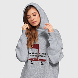 Женское худи-платье Depeche Mode - Revolution flag, цвет: меланж — фото 2