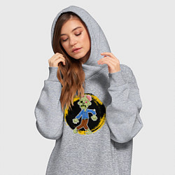 Женское худи-платье Мультяшный зомби, цвет: меланж — фото 2