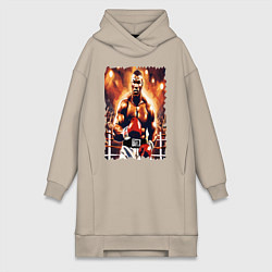 Женское худи-платье Майк Тайсон вышел на ринг, цвет: миндальный
