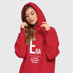 Женское худи-платье Ева с очень большой буквы, цвет: красный — фото 2