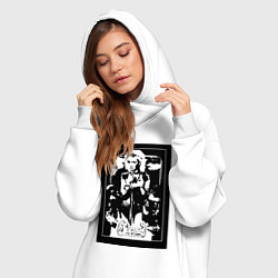 Женское худи-платье Группа Мираж винтажный плакат, цвет: белый — фото 2