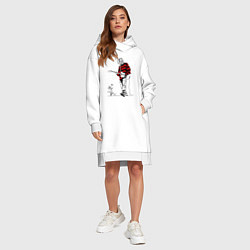 Женское худи-платье Курт Кобейн Нирвана свитер, цвет: белый — фото 2