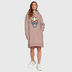 Женское худи-платье Summer skull, цвет: пыльно-розовый — фото 2