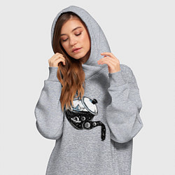 Женское худи-платье Космос в чайнике, цвет: меланж — фото 2