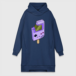 Женское худи-платье Sweet game boy, цвет: тёмно-синий