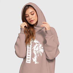 Женское худи-платье Taekwondo fighter, цвет: пыльно-розовый — фото 2