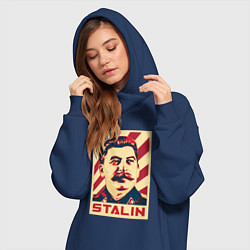 Женское худи-платье Stalin face, цвет: тёмно-синий — фото 2