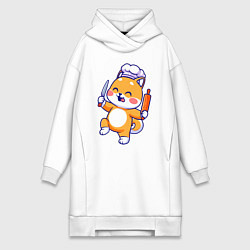 Женская толстовка-платье Котенок повар