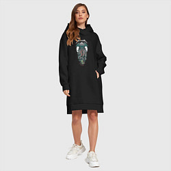 Женское худи-платье Металлика и ктулху, цвет: черный — фото 2