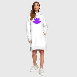 Женское худи-платье Узорный лотос с листиком, цвет: белый — фото 2