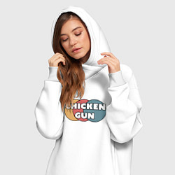 Женское худи-платье Chicken gun круги, цвет: белый — фото 2