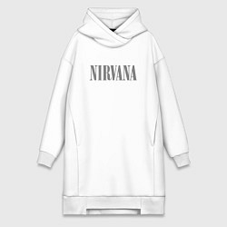 Женское худи-платье Nirvana black album, цвет: белый