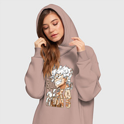 Женское худи-платье Луффи пятый гир, цвет: пыльно-розовый — фото 2