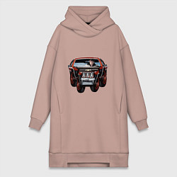 Женское худи-платье Райан гослинг за рулём мем, цвет: пыльно-розовый