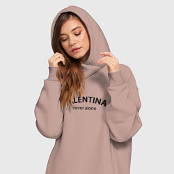 Женское худи-платье Valentina never alone - motto, цвет: пыльно-розовый — фото 2