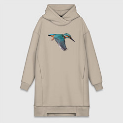 Женская толстовка-платье Зимородок летит
