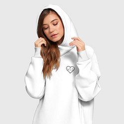 Женское худи-платье Дикое сердце, цвет: белый — фото 2