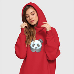 Женское худи-платье Маленькая забавная панда, цвет: красный — фото 2