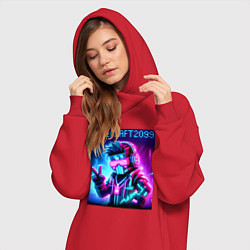 Женское худи-платье Minecraft 2099 - ai art fantasy, цвет: красный — фото 2