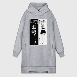 Женское худи-платье Тетрадь смерти Лайт Ягами, цвет: меланж