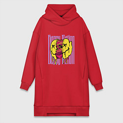 Женское худи-платье Happy nation scull, цвет: красный