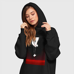 Женское худи-платье Евангелион талисман Рей, цвет: черный — фото 2