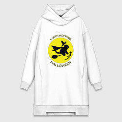 Женское худи-платье Котошопинг на хэллоуин, цвет: белый