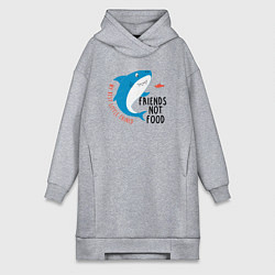 Женское худи-платье Мой лучший маленький друг не еда, цвет: меланж