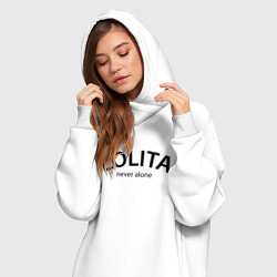 Женское худи-платье Lolita never alone - motto, цвет: белый — фото 2