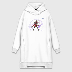 Женское худи-платье Бэй Доу из Геншин Импакт, цвет: белый